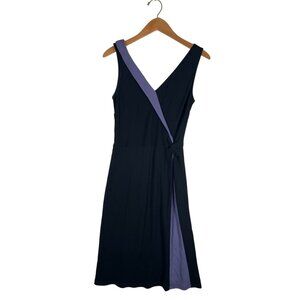 BCBGMAXAZRIA Womens Size M Sheath Dress Black Purple Color Blocked Sleeveless